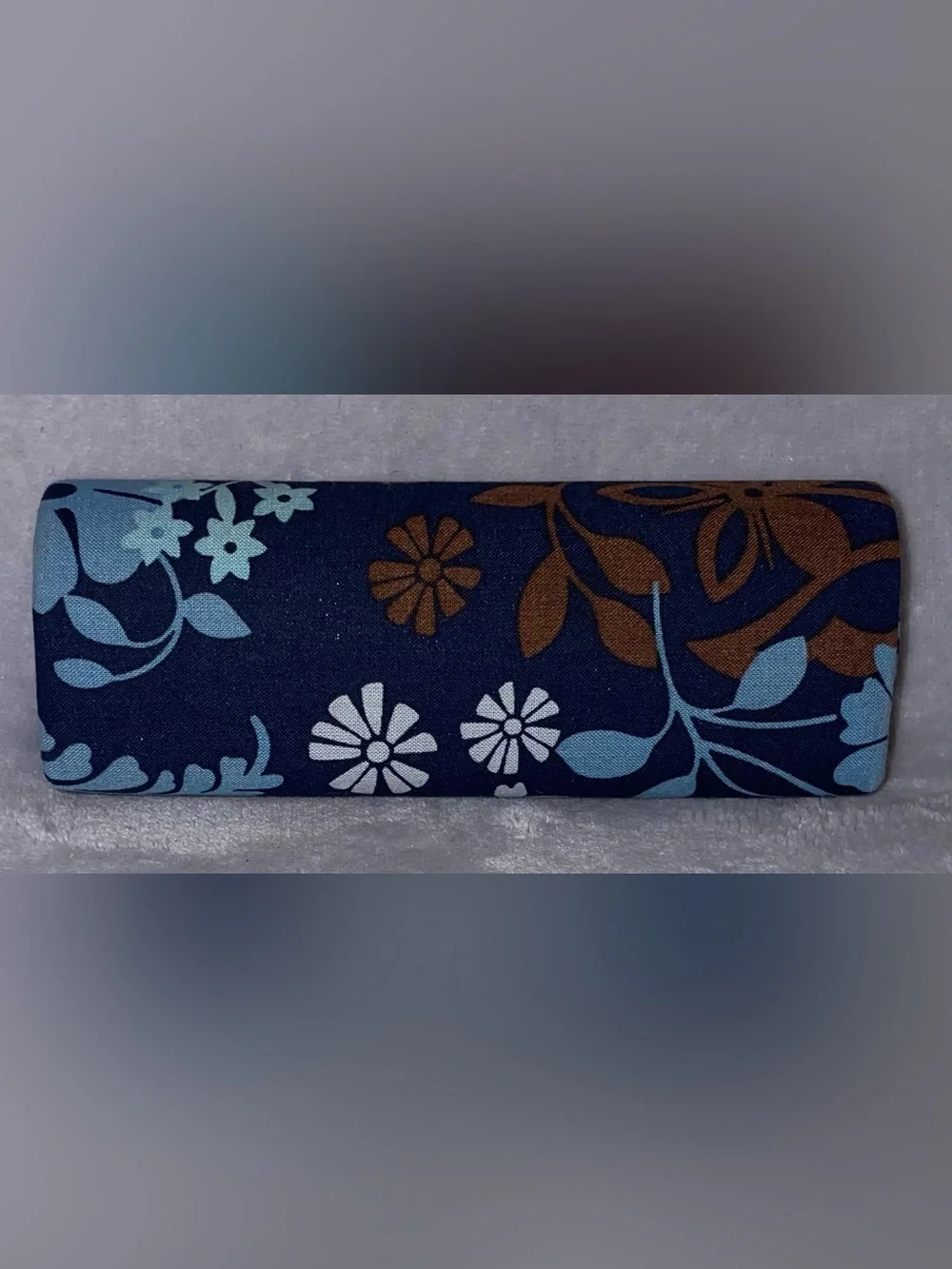 Vera Bradley Java Floral Hard Eyeglass Case Magnetic Closure Blue Brown Sunglass